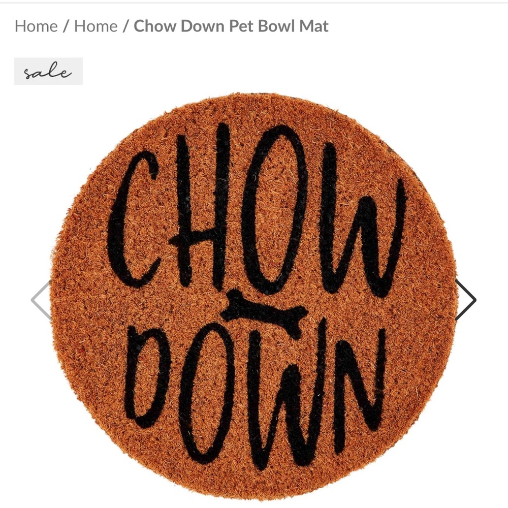 NWT Mud Pie Chow Down Pet Bowl Mat